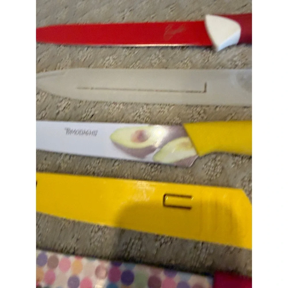 Tomodachi Farberware Kitchen Knives Set with Sheaths Fruit‎ Avocado Bell Pepper